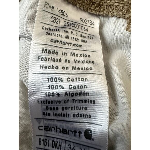 Tan Carhartt Workpants - carpenter pants Size 36x30 - Picture 3 of 4